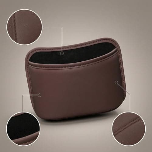 Baoblaze Car Door Organizer Featuring Trash Can Storage Box and Built in Cup Holder Leather Fleece Material Suitable for Vehicles Road Trips Commute, Large/Brown, Brown, Large — view 5