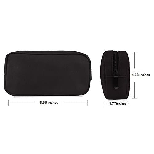 ERCENTURY Universal Electronics/Accessories Soft Carrying Case Bag, Durable & Light-Weight,Suitable for Out-Going, Business, Travel and Cosmetics Kit (Black-Big) — view 2