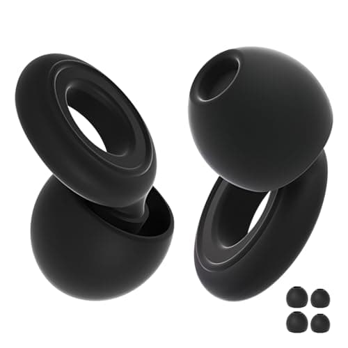 Ear Plugs Sleep, Reusable Noise-Reducing Silicone Earplugs with 4 Tips