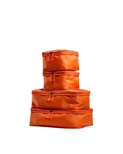 ANTLER - Compression Packing Cubes, Set of 4 Essential Packing Cubes for Suitcases and Backpacks - Holiday, Travel & Accessories Organiser, Easy Clothes and Shoe Storage - Coral
