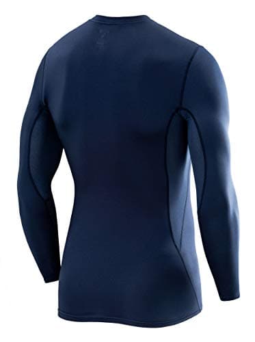 TCA Men's SuperThermal Compression Base Layer Top Long Sleeve Thermal Under Shirt - Navy Eclipse, S — view 2