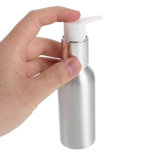 PACKOVE 3pcs Reusable Lotion Bottles 100ml Travel Size Aluminum Pump Dispenser Bottles with Effortless Application and Resists Deformation for Bathroom and Daily Use — view 4