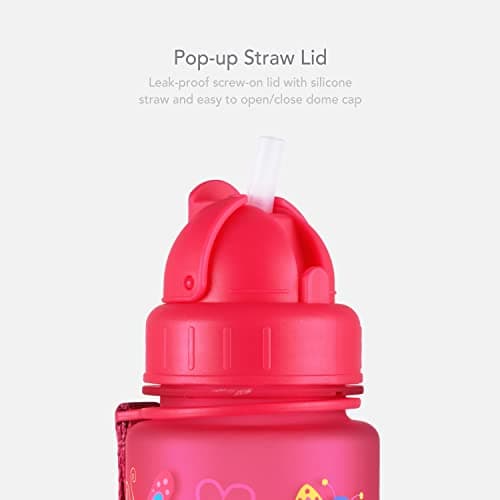 LittleLife Children's Bottle | Easy-Access Lid & Straw, 400ml, Butterflies — view 3