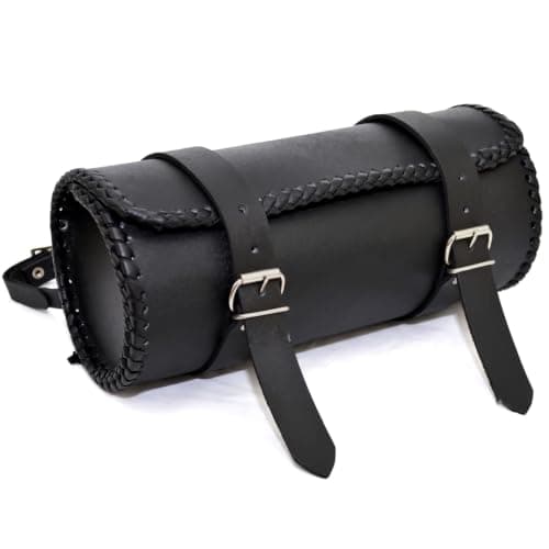 ukshopsite Motorcycle Motorbike Genuine Leather Tool Roll Saddle Bag TR1