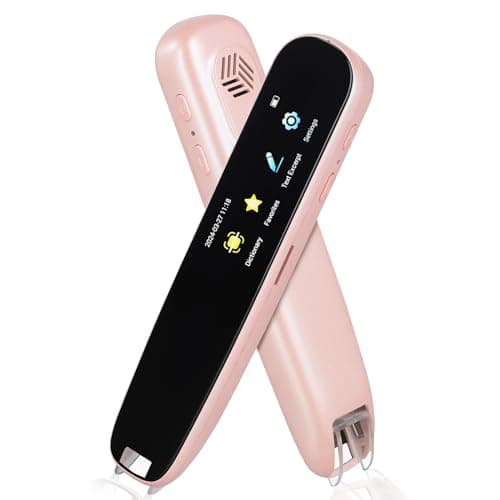 HuuppHip OCR Reader Pen, 112 Languages, Dyslexia Aid, Pink