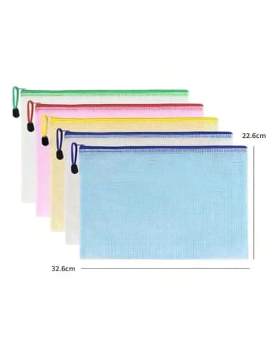 Plastic Document File Folders A4 Zipper Bags 10 Pack Multi-Color Plastic File Organizer for Travel Office Home — view 3