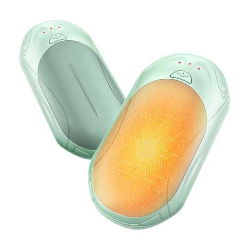 BOSONER Electric Hand Warmers Rechargeable: 2 Pack 6000mAh USB Hand Warmer Reusable - Portable Pocket Heater Electronic Handwarmers - Tech Gifts for Women Men (Apple green, One Size)