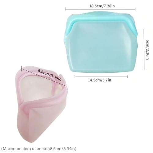 Everbag Silicone Storage, Reusable Silicone Food Storage Bags, BPA-Free Ziplock Food Storage Containers, Microwave, Dishwasher & Oven Safe (4PCS) — view 2