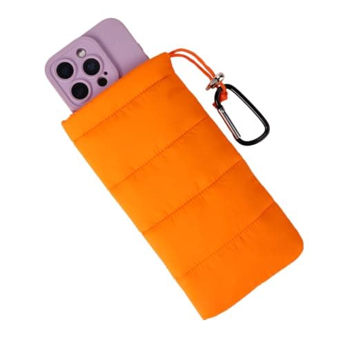 Lyreh Thermal Phone Case with Carabiner, Universal Cellphone Pouch (Orange)