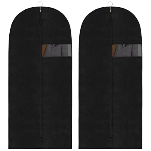 Vicloon Garment Bags, 2PCS Clothes Cover Bags Set Waterproof Dustproof With Zipper, Long Garment Bag Dress Covers Breathable Suit Protector for Clothes/Shirts/Gowns/Dresses 60 * 120cm