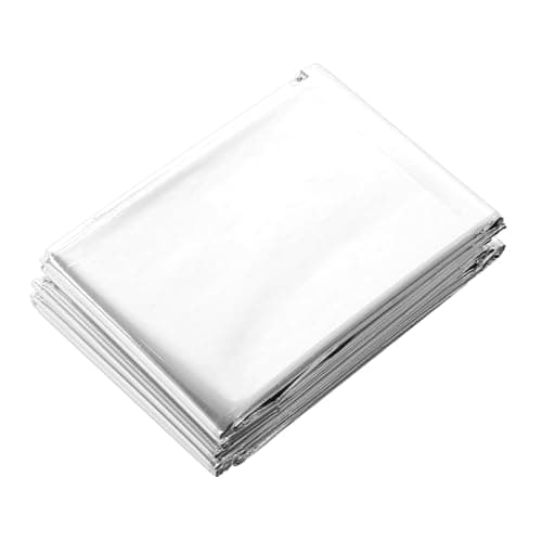 CAGUYLONA Emergency Blanket 130x210cm, Thermal Survival Blanket, Reflective Space Blanket for Camping Hiking Emergency Kit with 10 Pack for Outdoor Travel and Car Safety (Silver) — view 5