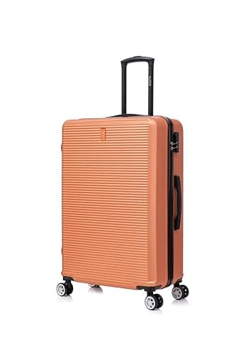 CELIMS - Large Travel Suitcase | Hard Shell | 4 Wheels | Lightweight Checked Luggage 23kg 75cm | Integrated Lock | ABS | Large Size Suitcase | Coral