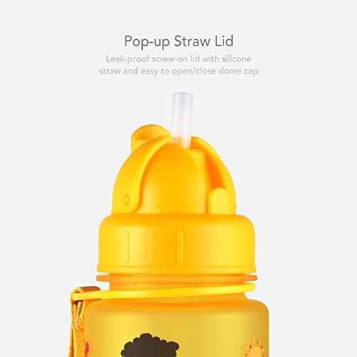 LittleLife Children's Bottle | Easy-Access Lid & Straw, 400ml, Safari — view 3