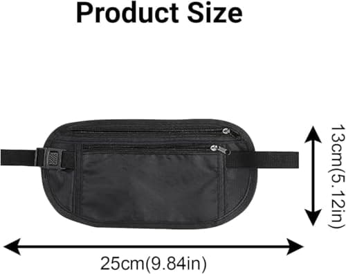 2-Pack Hidden Anti-Theft Money Belts for Travel, Waterproof and Adjustable Concealed Pouch for Men and Women, Secure and Stylish Travel Money Belt for Running, Hiking, and Dog Walking — view 2