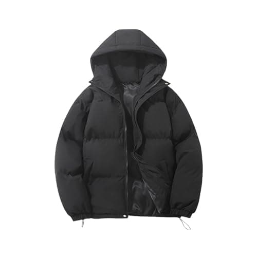 Anbiryeik Women Winter Puffer Down Jacket Hooded Waterproof Quilted Short Coat with Pockets Lightweight Ladies Parka Jackets Zip Up Windproof Packable Casual Warm Outwear for Travel Outdoor Black XL