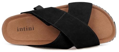 Dokela Sandals for Women Cork Footbed Mlue with Arch Support,Black,6 UK — view 6