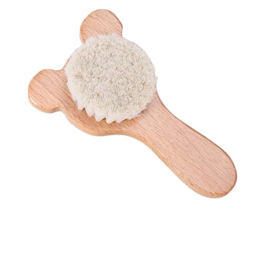 Portable Infant Comb Brush Set for Travel Soft Wool Bristles Gentle on Scalp Includes Comb & Bath Brush Safe Easy Carry Newborns