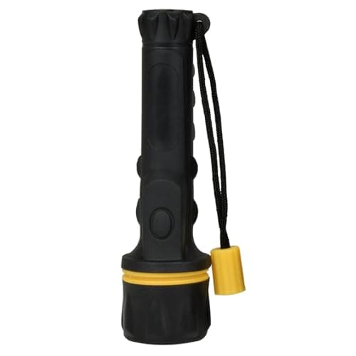 Mercury Heavy Duty LED Rubber Torch Durable Handheld Torch with Wide-Angle LEDs, Anti-Roll Grip, Splash Resistant, Portable and Ideal for Camping, Outdoor, Work and Emergencies 2 AA Batteries — view 6