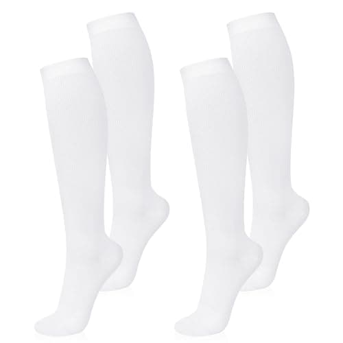 Oumida 2 Pairs Compression Socks for Women and Men, 15-20 mmhg Support Socks Stockings for Swelling, Running, Flight, Nurse, Flight