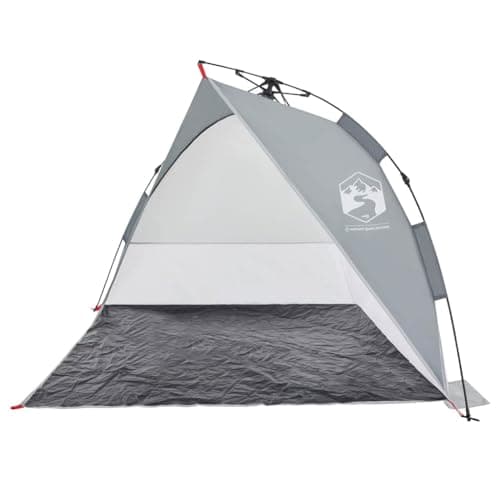 LoogCape Beach Tent Grey Quick Release Waterproof 190T Polyester PU Coating, 205 x 200 x 115 cm, with Carry Bag, Double Zip Entrance, for Beach and Festival — view 4
