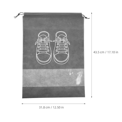 5pcs Travel Shoe Storage Bags with Window, Medium Grey — view 2