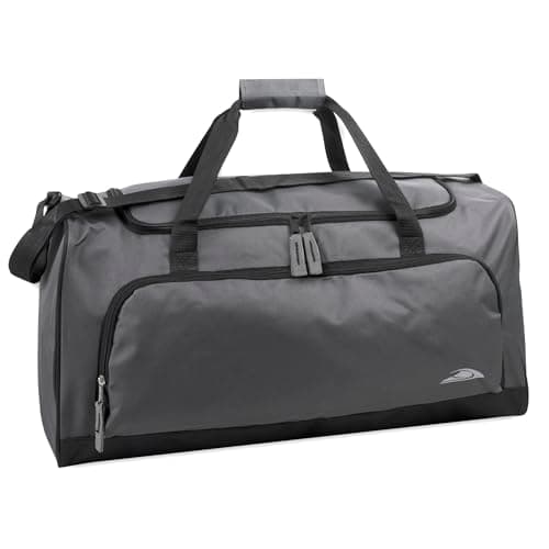 Trailmaker 55 Litre Canvas Duffle Bags for Men & Women for Traveling, the Gym, and as Sports Equipment Bag/Organizer (Grey & Black)