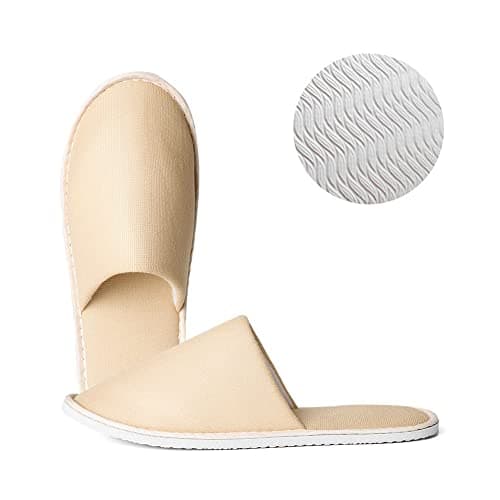 NALEINING Disposable Slippers, Non-slip Sole, Portable for Travel, Commonly Used In Hotels, Home Hospitality, Spa Slippers - 5 Pairs (One Size,10 Local Tyrant Gold)