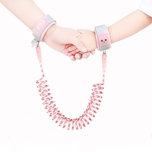 Eidyer Anti Lost Safety Wrist Link Belt, Children Harness Belt Safety Adjustable 1.5M/4.92ft Baby Toddler Reins Safety Strap Leash Walking Hand Belt Elastic Wire Rope Fluorescent and Security Lock — view 6