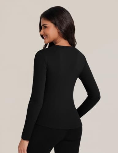 Harlamvar Ladies Long Sleeve Tops Outdoor Workout Fitted Base Layer Shirt — view 6