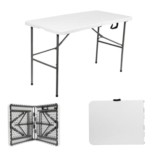 ACCURATE Heavy Duty Folding Camping Table (WHITE, 4FT)