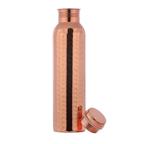 ANCIENTIMPEX Pure Copper Hammered Water Bottle 1000ml | Leak-Proof Seamless Copper Bottle for Ayurvedic Health Benefits, Detox & Daily Hydration | Eco-Friendly BPA-Free Drinking Bottle — view 3