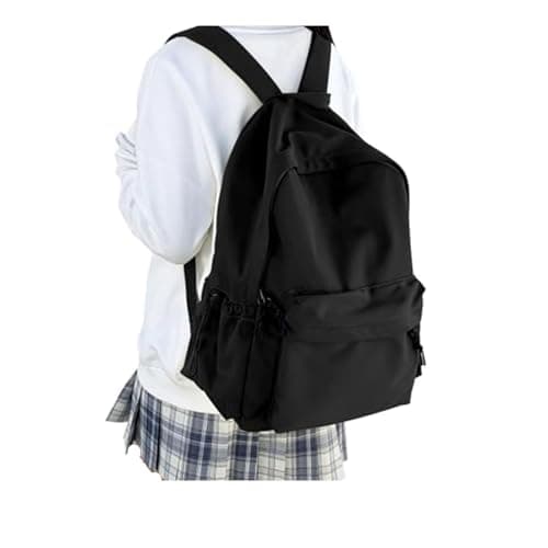 HYC00 School Backpack Womens, Causal Travel School Bags 14 Inch Laptop Backpack Rucksack Bag for Women Teenage Girls Boys Lightweight College Rucksack Water Resistant Bookbag Work Daypack, Black
