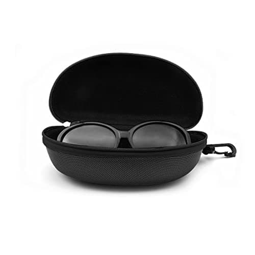 3pcs Zipper Hard Shell Sunglasses Case and Eyeglasses Case Portable Travel Glasses Case with Plastic Hook, Black, One Size — view 3