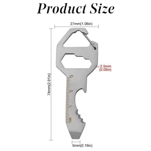 24 in 1 Multi Tool,Portable Stainless Steel Key Shaped Pocket Tool,Key Fob with Bottle Opener,Spanner Key Outdoor Survival Key Universal Tool,Mini Multi Tool Key — view 2