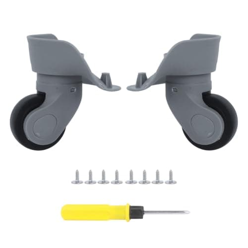 1 Pair Grey 91x97x49mm DIY Luggage Swivel Wheel Replacement Left&Right W041