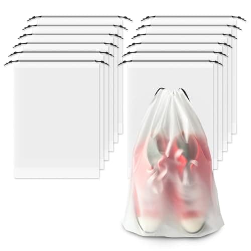 12 Pack Shoe Bags for Travel Clear Drawstring Shoe Bag Travel Essentials