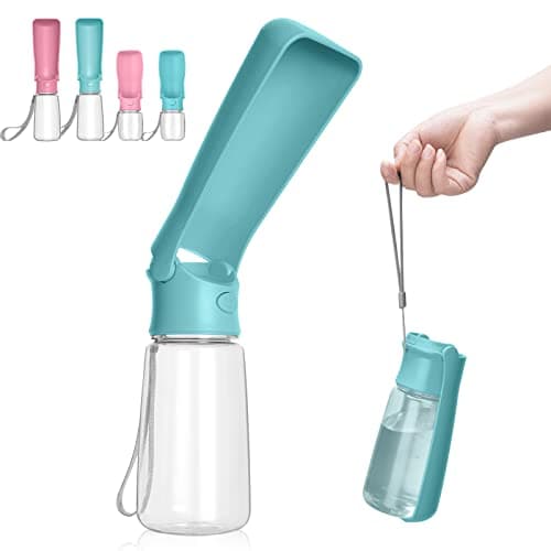 Canareen Foldable Travel Dog Water Bottle for Dog Cat Outdoor(550ml,Green)