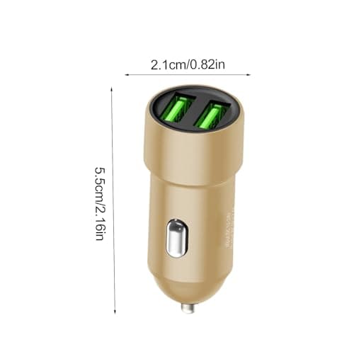 Metal USB Car Charger Portable Safe Auto Adapter Gold — view 5
