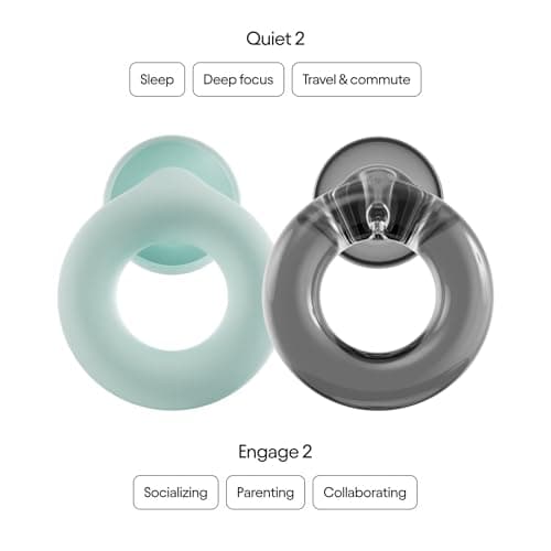 Loop Earplugs Everyday Bundle (2-Pack) – Quiet 2 + Engage 2 | Reusable Ear Plugs for Sleep, Focus, Noise Sensitivity, Socializing & More | 24 dB/16 dB Noise Reduction — view 2