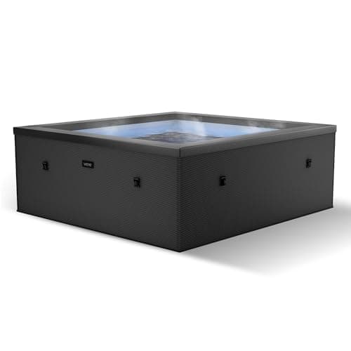 Wave Garda 4 Person Eco Foam Hot Tub | Portable Outdoor Spa with Integrated Heater, 40°C Rapid Heating & WiFi App Control | 70 BubbleJet Massage, FrostFree | Charcoal Black | Standard
