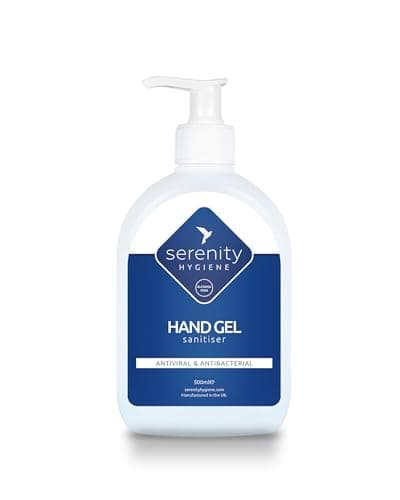 Serenity Hygiene Alcohol-Free Hand Gel Sanitiser – Hospital Grade Antiviral, Kills MRSA, C.Diff & Norovirus – Unscented, Up to 6 Hours Protection – Made in UK