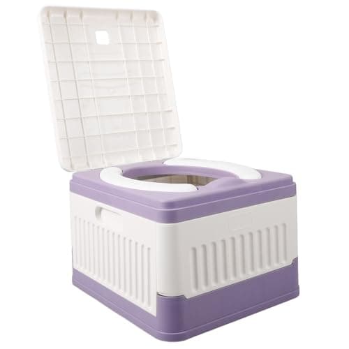 Didiseaon Portable Folding Toilet Seat for Camping, Purple Pp and Pvc