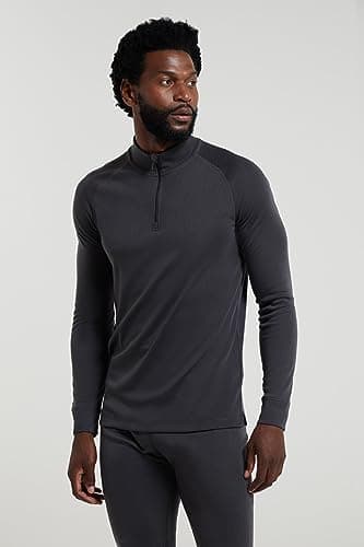 Mountain Warehouse Talus Mens Thermal Zip Neck Top Charcoal XL — view 2