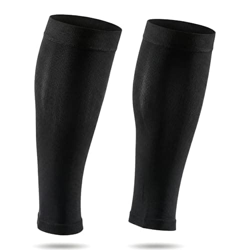 TOFLY® Calf Compression Sleeve for Men & Women, 1 Pair, Footless Compression Socks 20-30mmHg for Leg Support, Shin Splint, Pain Relief, Swelling, Varicose Veins, Maternity, Nursing, Travel, Black XL