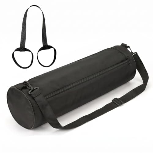 JWDHWZ Yoga Mat Bag Long, Pilates Mat Bag with Carrying Strap Portable 72x16cm Fitness Mats Bags Lightweight Yoga Bags Full Zip for Gym Walking Work Travel (Black)