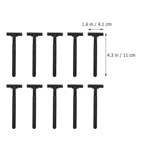 Disposable Anti-slip Body Hair Razor Black 10pcs for Men — view 2