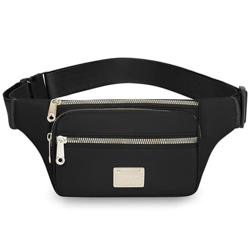 Mayoii Crossbody Fanny Pack for Men Women, Waist Hip Bum Bag with Adjustable Strap for Outdoor Traveling Casual Running Hiking Cycling (Black)