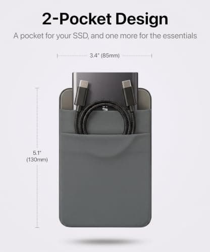Afterplug 2-Pocket SSD & Hard Drive Holder for Laptop, Reusable 3M Adhesive — view 2
