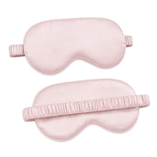 2 Pack Soft Breathable Light Blocking Sleep Eye Mask Pale Pink for Travel