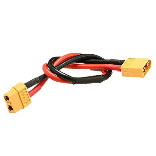 LINSYRC 2-Pack XT60 Connector Male to Female Plug Extension Cable Adapter with 30CM 14AWG Silicone Wire for RC Lipo Battery — view 2
